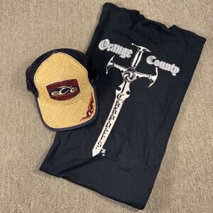 Orange County Choppers Vintage 2003 T-shirt Snap Back Hat Combo Large NWT